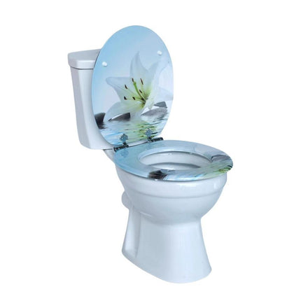 18 Inch Universal Bathroom MDF Toilet Seat Wooden WC Seat with Easy Fit Design and Fittings Durable Comfortable Smooth Finish Replacement Accessory