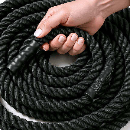 Battle Rope 38MM Heavy Duty Workout Cardio Exercise Gym Sled Pull Rope Available in 6M 9M 12M for Strength Training Fitness Conditioning Home Gym