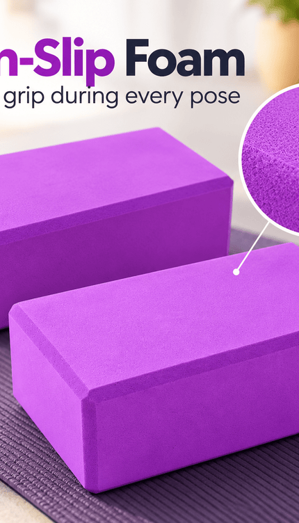 20 pcs Yoga Blocks, Lightweight Non-Slip Foam Yoga Bricks with Supportive Cushioning for Pilates, Stretching, Meditation, Home Workouts and Gym Exercise, for Men and Women, Blue, Purple, Black or Pink