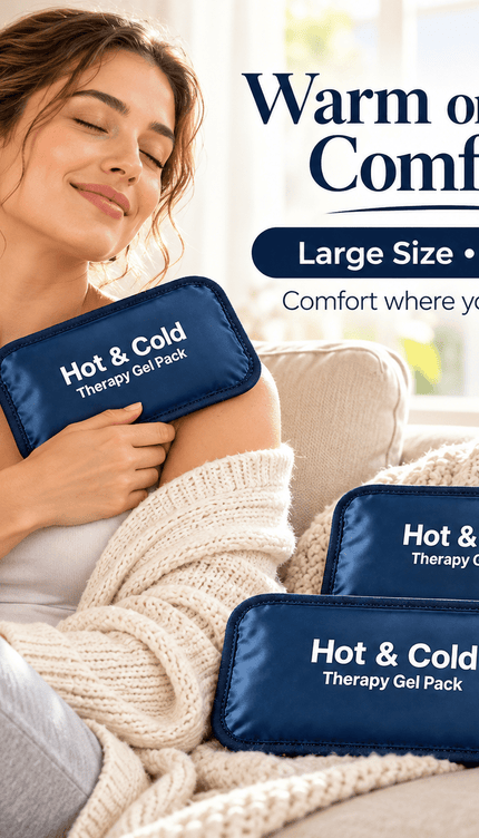 3 Pack Large Reusable Hot & Cold Gel Packs Compress Shoulder Knee Back Elbow Ankle