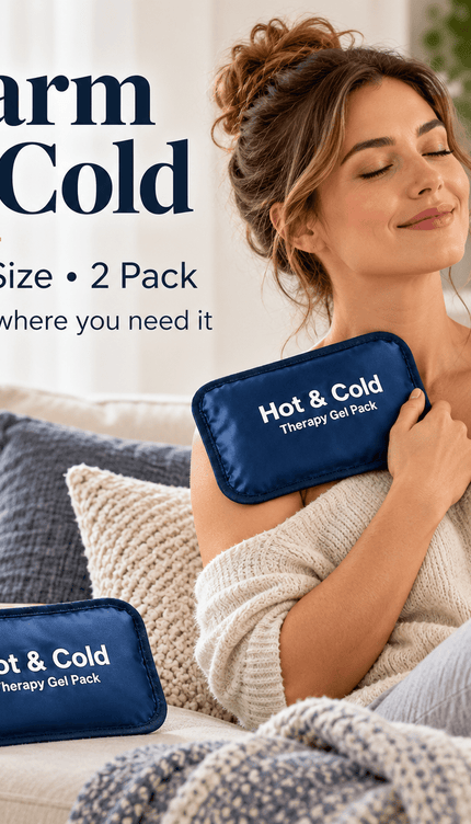 2 Pack Large Reusable Hot & Cold Gel Packs for Shoulder Knee Back Elbow Ankle