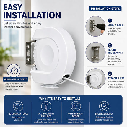 Single 15M Retractable Clothes Line 15KG Heavy Duty Washing Line Wall Mounted Extendable Dryer