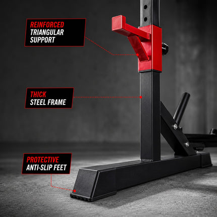Multi Purpose Adjustable Barbell Rack and Squat Stand for Bench Press, Weight Lifting and Strength Training, Heavy Duty Home Gym Fitness Equipment with Adjustable Height and Stable Base for Men Women