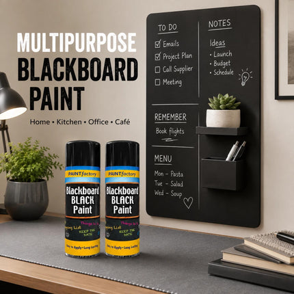 Blackboard Black Spray Paint 400ml Pack of 1 / Pack of 2 Matt Black Chalk Paint Multipurpose Furniture Wall Spray