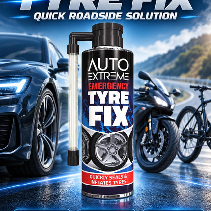 Instant Tyre Fix Spray 300ml Puncture Repair Sealer Inflator For Car Bike Cycle Emergency Flat Tyre Solution