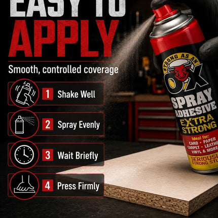 Adhesive Glue Spray 500ml Heavy Duty Multi-Purpose Aerosol Carpet Tile Fabric Foam Pack of 1 & 2