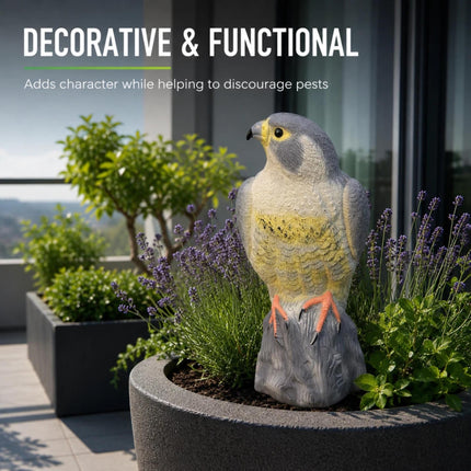 Bird Scarer Decoy Garden Ornament – Owl, Hawk, Heron & Plastic Hawk Realistic Bird of Prey Pest Deterrent for Pigeons Crows Cats, Pond Lawn Patio & Allotment