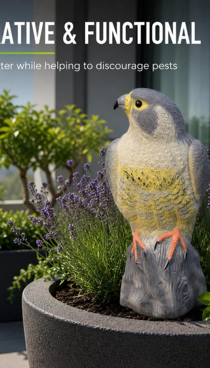 Bird Scarer Decoy Garden Ornament – Owl, Hawk, Heron & Plastic Hawk