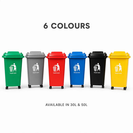 30L/50L Recycling Wheelie Bin with Lid