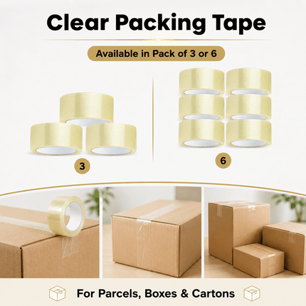 Parcel Packing Tape Strong Adhesive Box Sealing Tape 48mm × 66m for Moving Storage & Shipping