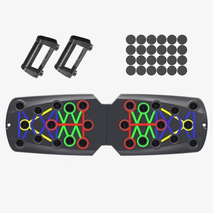 Multifunctional Push Up Board with Resistance Bands, Adjustable Handles Portable Home Gym Workout Equipment for Chest, Shoulders, Arms, Back and Full Body Strength Training Fitness Exercise System