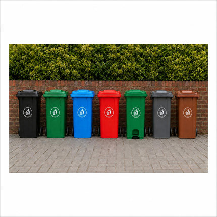 100L Wheelie Bin with Wheels | Large Outdoor Rubbish Bin for Home Garden Garage | Waste Storage Solution