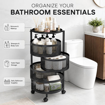 5 Tier Round Rotating Storage Trolley