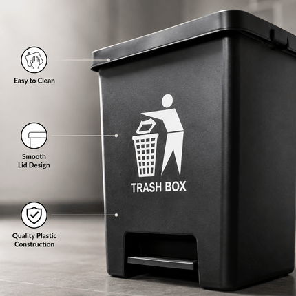 Pedal Waste Bin, 50L or 80L Rubbish Container for Kitchen, Office and Utility Areas