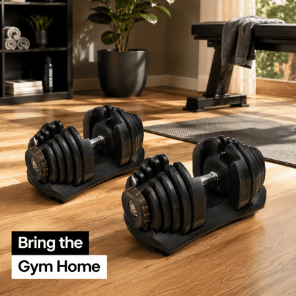 40kg Adjustable Dumbbell Quick Dial Weight System, Space Saving Home Gym Fitness Weight with Non-Slip Handle & Storage Base for Strength Training, Full Body Exercise – Pack of 1 or 2