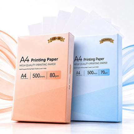 A4 Multipurpose Printer Paper White 70GSM 80GSM 500 Sheets 1 Ream Copy Paper for Inkjet Laser Copier Home Office School Printing