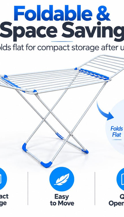 Foldable Winged Clothes Airer – 18m, 2 Pack