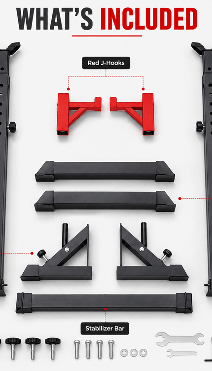 Adjustable Barbell Squat Rack Stands for Bench Press, Weight Lifting and Home Gym Strength Training