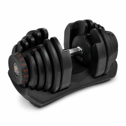 40kg Adjustable Dumbbell Quick Dial Weight System, Space Saving Home Gym Fitness Weight with Non-Slip Handle & Storage Base for Strength Training, Full Body Exercise – Pack of 1 or 2