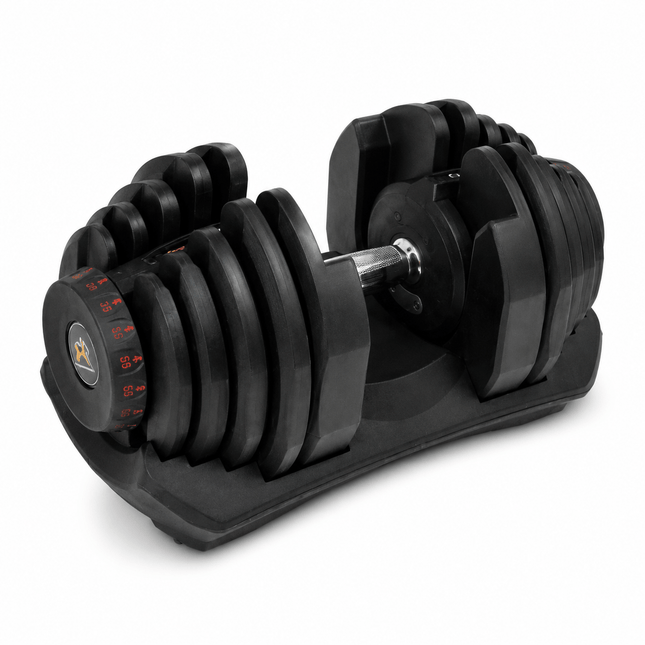 40kg Adjustable Dumbbell Quick Dial Weight System, Space Saving Home Gym Fitness Weight with Non-Slip Handle & Storage Base for Strength Training, Full Body Exercise – Pack of 1 or 2