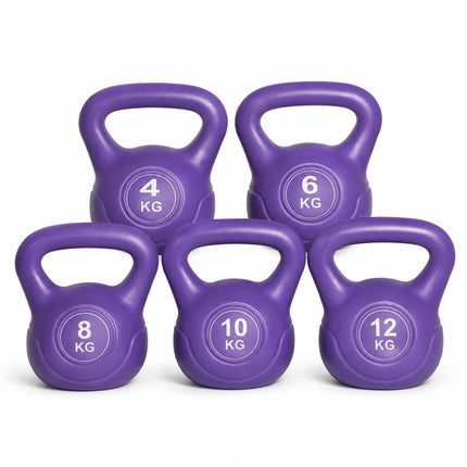 Heavy Duty Vinyl Kettlebell 4KG–20KG Cast Iron for Muscle Building Home Fitness Training with Ergonomic Grip & Anti-Slip Base