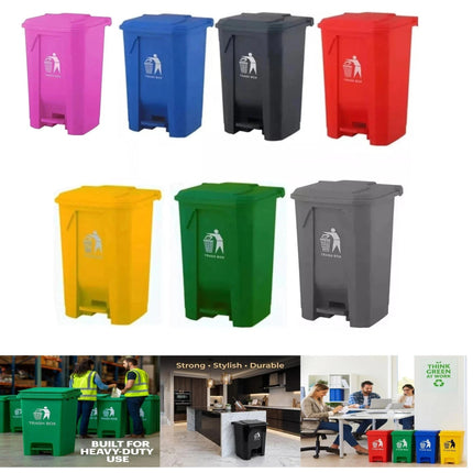 Slim Pedal Bin BPA-Free Plastic Kitchen Bathroom Trash
