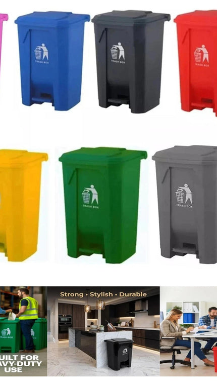 Slim Pedal Bin BPA-Free Plastic Kitchen Bathroom Trash