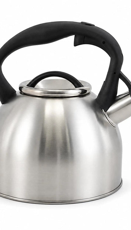 2.8L Stainless Steel Whistling Kettle Stove Top Tea Coffee Water Boiler with Nylon Handle for Kitchen Camping Caravan Motorhome