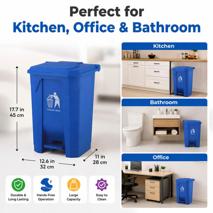 Slim Pedal Bin BPA-Free Plastic Kitchen Bathroom Trash