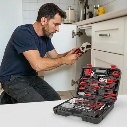 325pcs Professional Tool Kit Hand Tool Set Household Workshop DIY Repair Tools Complete Mechanics Home Maintenance Portable Storage Case for Electrician Plumber Technician Use
