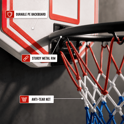 Large Wall Mounted Basketball Hoop with Backboard and Rim, Indoor Outdoor Basketball Practice and Shooting Set