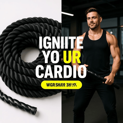 Battle Rope 38MM Heavy Duty Workout Cardio Exercise Gym Sled Pull Rope Available in 6M 9M 12M for Strength Training Fitness Conditioning Home Gym