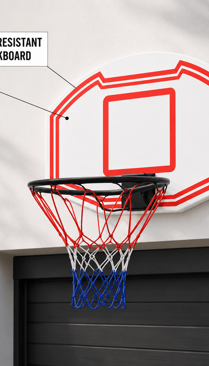 Large Wall Mounted Basketball Hoop with Backboard and Rim, Indoor Outdoor Basketball Practice and Shooting Set