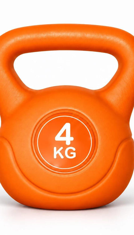 4KG Orange Vinyl Coated Kettlebell – Home Gym Exercise Weight