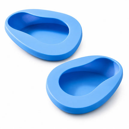 Heavy Duty Unisex Bed Pan 36.5cm Portable Toilet Urinal for Elderly, Disabled & Bedridden Patients Spill-Resistant Care Aid Pack Of 2