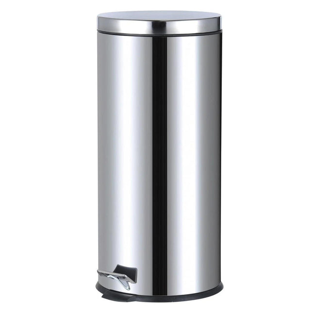 30L Stainless Steel Pedal Bin with Lid – Hands-Free Kitchen & Bathroom Trash Can
