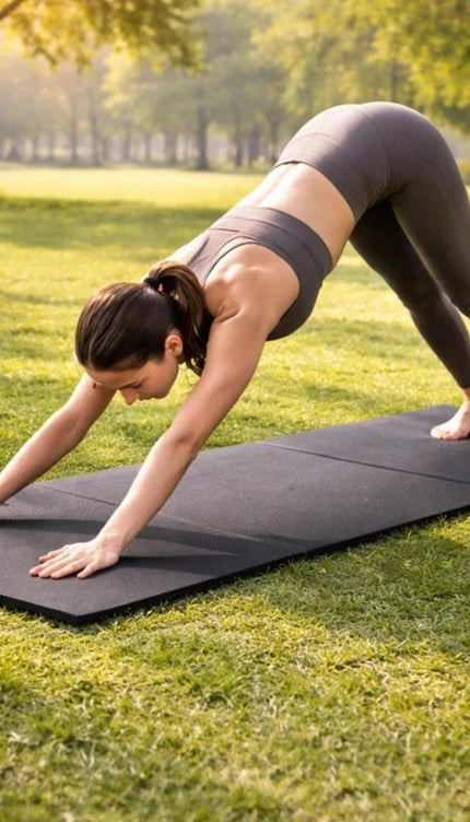 Exercise Mat Tri-Fold PU Yoga Pilates Mat 40mm Thick 180x60