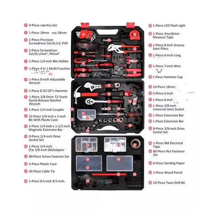 325pcs Professional Tool Kit Hand Tool Set Household Workshop DIY Repair Tools Complete Mechanics Home Maintenance Portable Storage Case for Electrician Plumber Technician Use