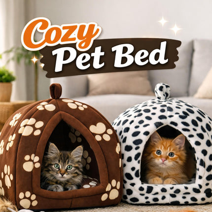 Igloo Pet Bed Cat Bed Kitten Dog Bed Fleece Pyramid Pet House Cozy Washable Warm Cat Cave Pet Tent for Small Animals