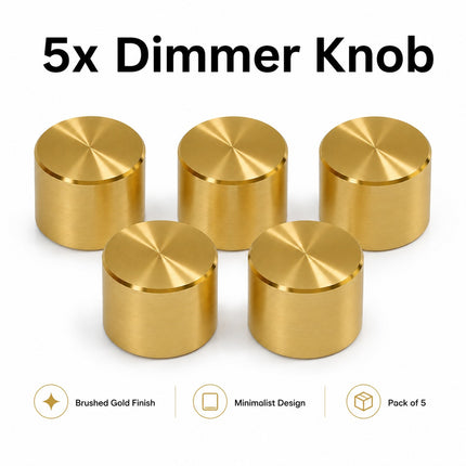 Universal Dimmer Light Switch Knob Polished Brass Gold Replacement Rotary Control Dial for Lamps Wall Switches Home Lighting Repair Accessory Easy Fit Durable Decorative Hardware Classic Round Design