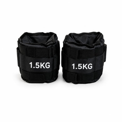 Black Ankle Wrist Weights Pair Adjustable Straps for Walking Running Yoga Gym Fitness Training 0.5kg-3kg