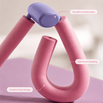 Inner Thigh & Hip Exercise Trainer, Arm and Leg Resistance Exerciser, Compact Portable Fitness Equipment for Home Workout, Pink