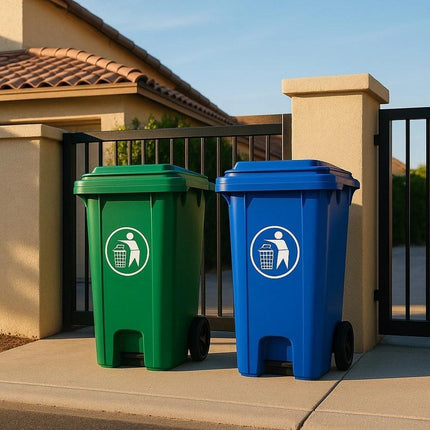 100L / 120L Outdoor Waste Bin with Lid & Mobility Base