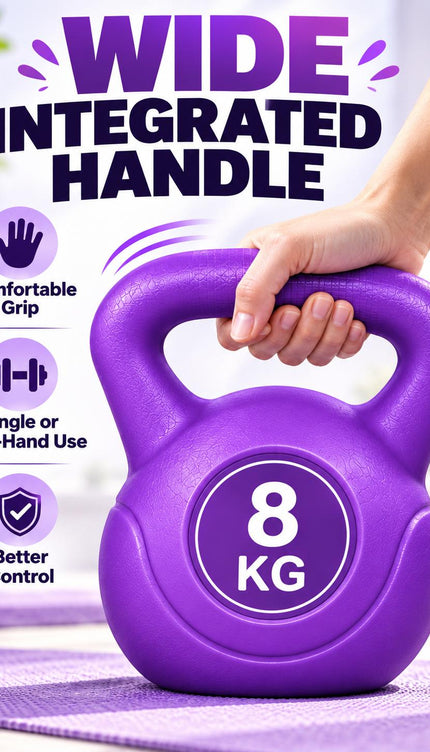 Kettlebell Weights 2KG-12KG Vinyl Cement Purple