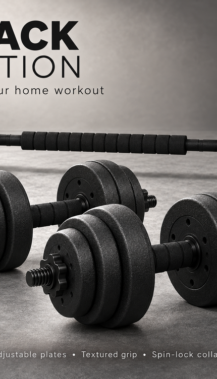 2-in-1 Adjustable Dumbbell & Barbell Weight Set 10–50kg