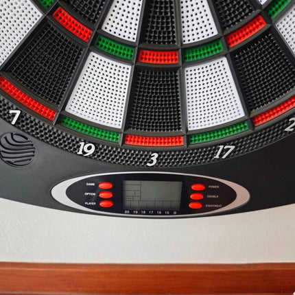 43cm Electronic Dart Board Digital Scoring Display with 6 Darts Family Indoor Pub Game