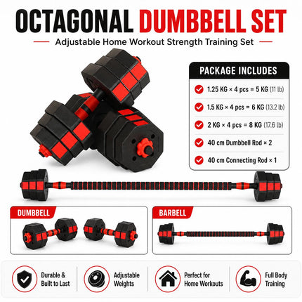 20kg Adjustable Dumbbell Set – 5 Styles