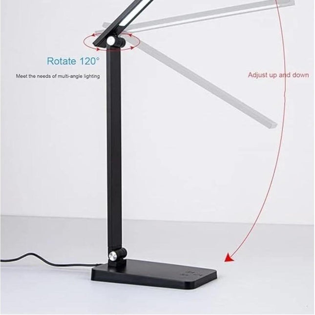 Desk lamp Eye-Caring Dimmable Bedside lamp with USB Charging Port 5 Light Modes for Home, Office, Bedroom, Reading, Work, Study