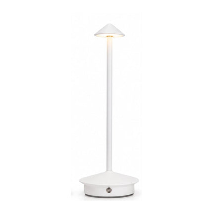 White Cordless LED Table Lamp USB-C Rechargeable Dimmable Metal Light 3 Colour Modes