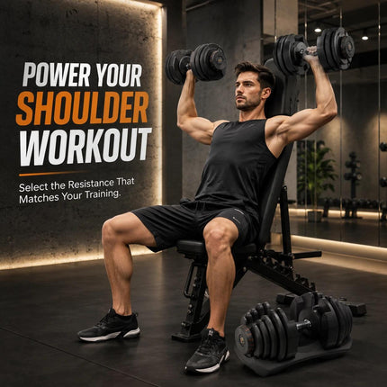 40kg Adjustable Dumbbell Set Quick Dial Weight Lifting Equipment for Home Gym Strength Training Fitness Exercise Workout with Adjustable Weights